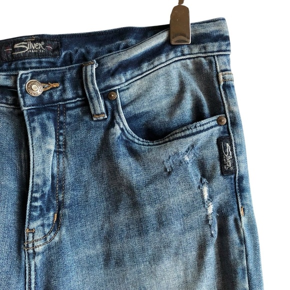 Silver Jeans Vintage Ankle Straight Size 29 Distressed with Holes - Picture 5 of 12